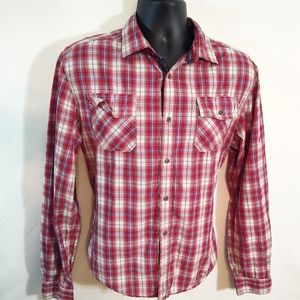 Buffalo David bitton L red plaid men's shirt